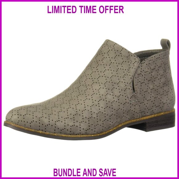 Ankle Boots with Recycled Bottle Microfiber Slip-On Fit 1 Inch Heel